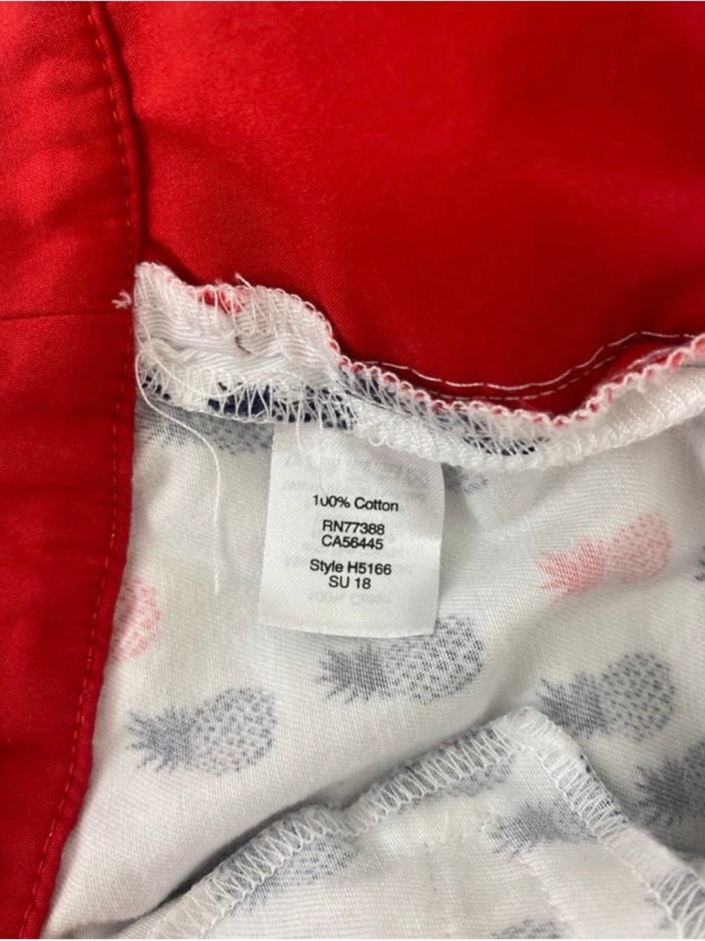 J. Crew Womens Chino White with Navy Blue & Coral Pineapple Print Shorts Size 12 - Picture 10 of 11